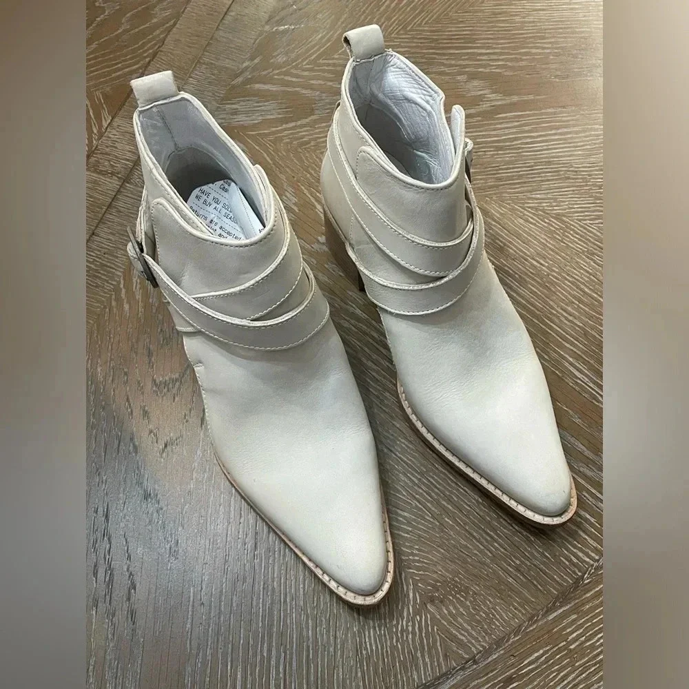 FREE PEOPLE BACK LOOP ANKLE BOOT BONE size US 5.5 - Picture 6 of 12